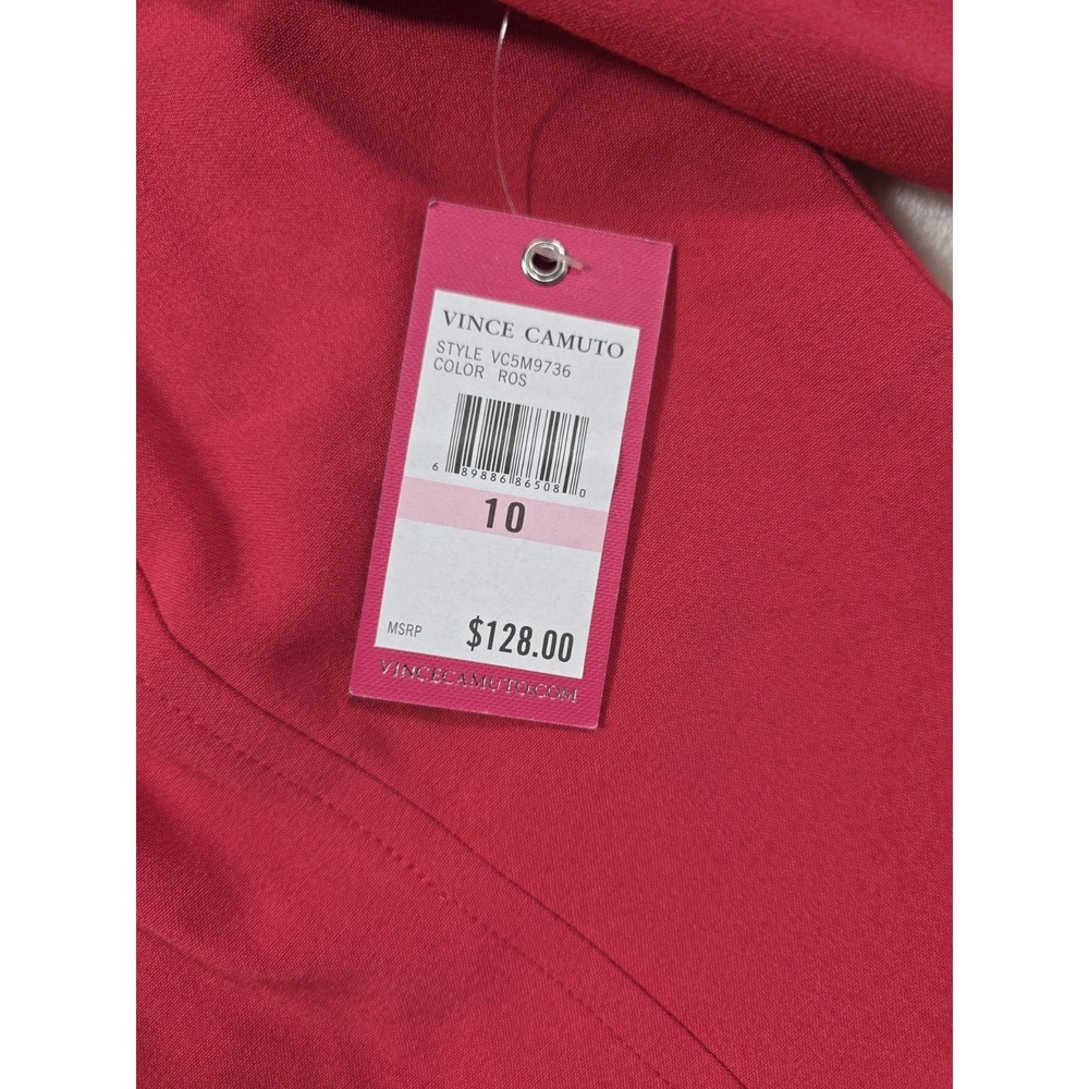 NWT Vince Camuto Rose Red Sheath Dress Size 10 Lined Career MSRP $128 - Picture 8 of 12